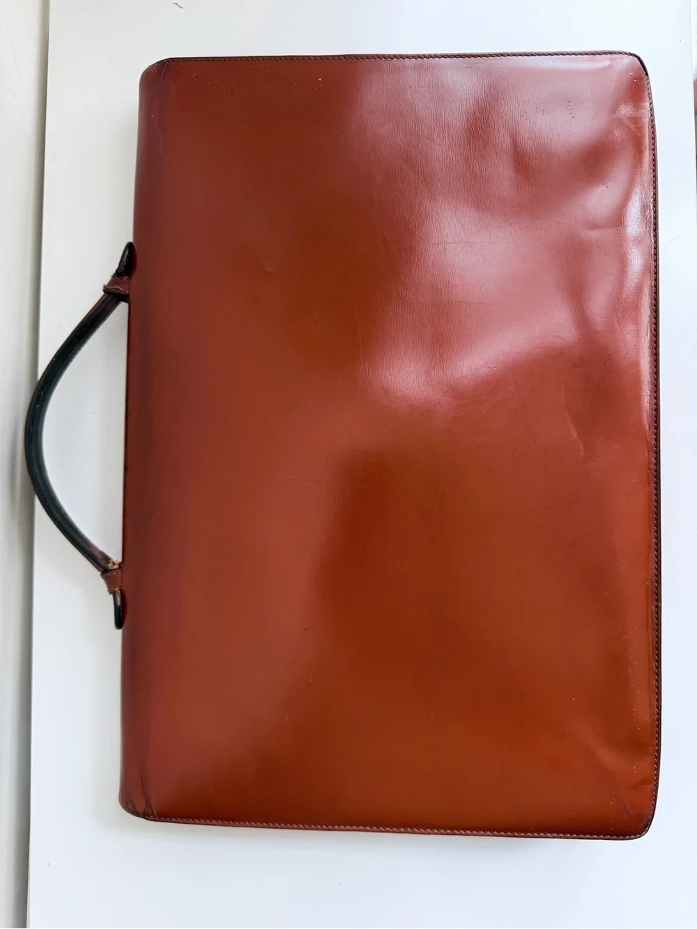 Authentic Loewe Anagram Day Promatico Business Bag Leather Briefcase